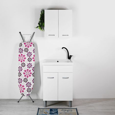 Vasca lavapanni in ceramica 60x60 Loira con mobile Bianco (1/4)