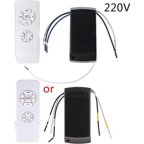 Interrupteur de commande sans fil pour ventilateur de plafond avec émetteur-récepteur à vitesse de ventilation réglable (1/5)