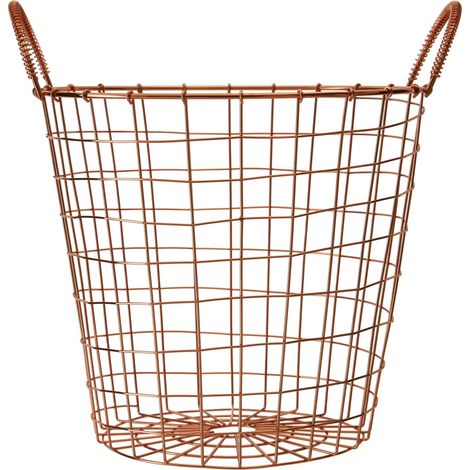 Interiors By Premier Functional Copper Finish Round Wire Basket, Stylish Wireframe Basket For Kitchen, High Quality Basket