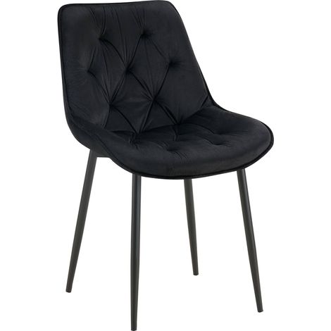 Silla de comedor Wallace de terciopelo Negro (1/5)