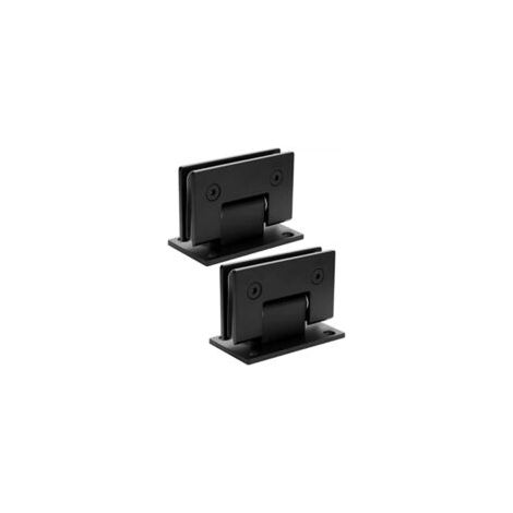 Set di due cerniere a 90 gradi per porte doccia in vetro, morsetti per porte da bagno in acciaio inox nero, adatti per pannelli porta di spessore compreso tra 8 e 12 mm. - Crezuo