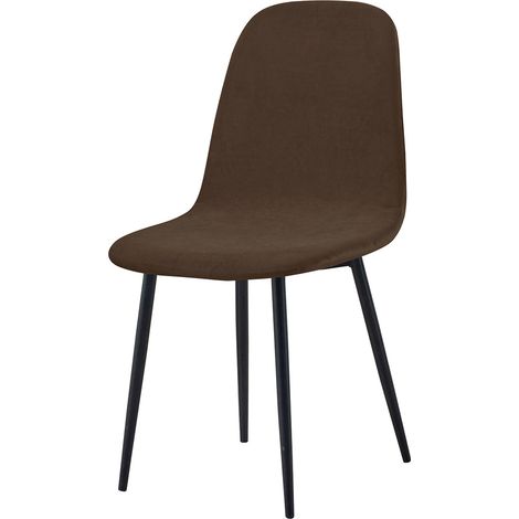Housse de Chaise Scandinaves Lot de 4, Extensible Velours Brun Universelle (1/5)