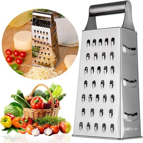 4-Sided Grater Box, Stainless Steel Square Grater for Kitchen Vegetables, Fruits, Cheese - Fei Yu (1/5)