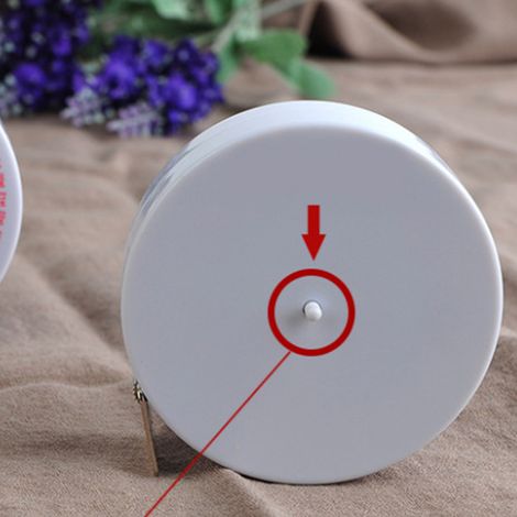 Rundes, weißes Maßband zur Messung des Taillenumfangs und des Körperfettanteils. Ein handliches, automatisch einziehbares Maßband, ideal als Geschenk. (1/5)