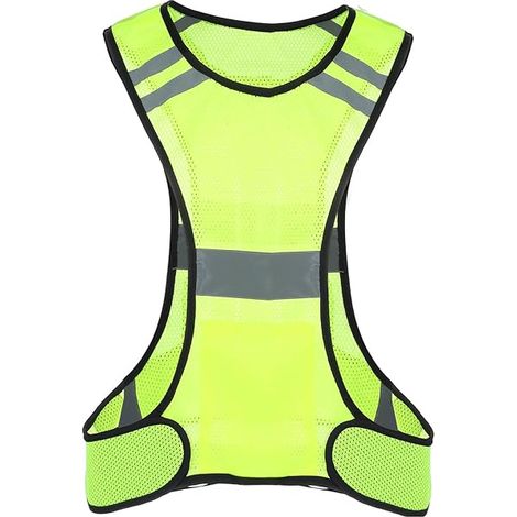 Gilet Réfléchissant - Haute Visibilité - Maille Respirante - Poche Avant Ample - Pour Course À Pied Marche Cyclisme Travail Extérieur - Taille Unique (1/3)
