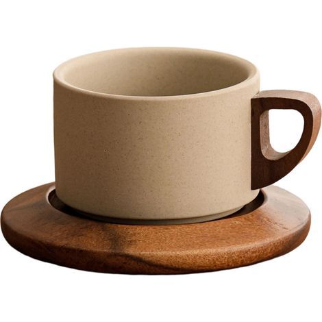 Tasse en céramique traditionnelle avec dessous de-Argile D