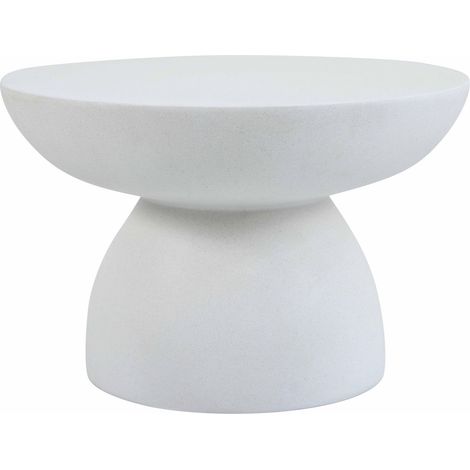 Table basse de jardin ronde diam 60 cm effet béton lisse (1/3)