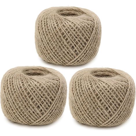 Juteschnur – 3 Rollen – Natur, 2 mm – Dekorative Schnur – Verpackung und Floristik – 80 m pro Rolle (1/5)