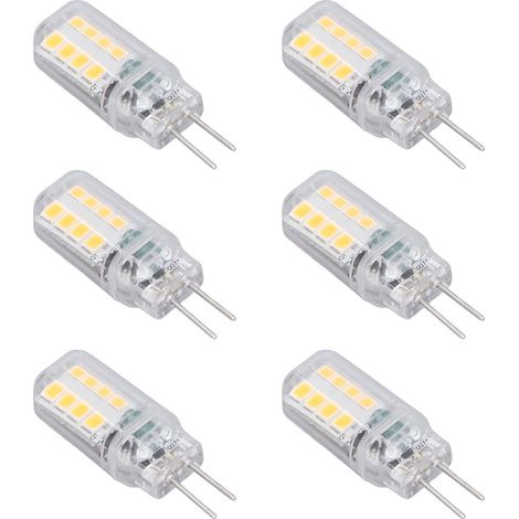 G4 LED-Lampe, 3 W, 16 Chips, 12 V, für Kronleuchter, Deckenleuchten, Wandleuchten, Tischlampen, 6er-Pack, klarer Schirm, warmweiß (1/5)