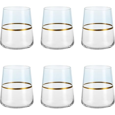Lot de 6 verres d'eau 420 ml bleu et or Spectrum (1/5)