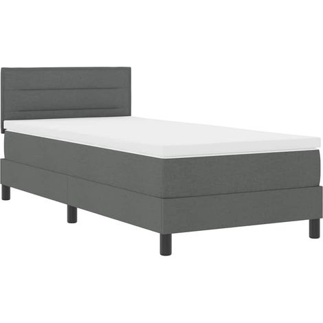 Maison Exclusive - Lit à ressorts avec matelas Gris foncé 80 x 200 cm tissu