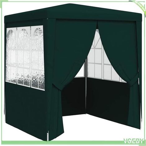 Tente de réception - FAFEICY - 48532 - 2x2 m - Vert - PE 90 g/m² - Structure inox (1/5)