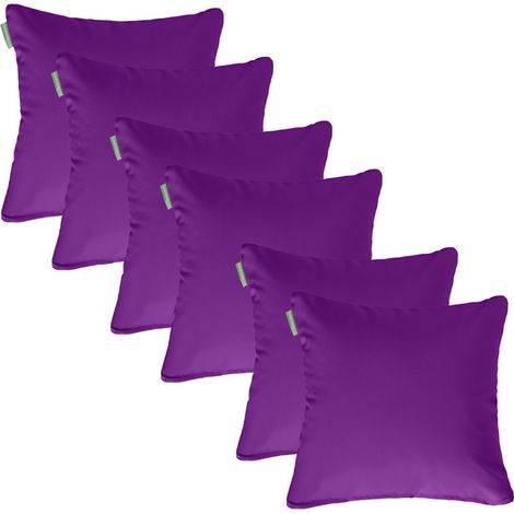 Gardenista - Cuscini quadrati da giardino, 60x60 cm Cuscini per schienale per sedie in rattan con imbottitura, Cuscini quadrati resistenti all'acqua, Cuscini sparsi per giardino - Viola 6 Pezzi (1/5)