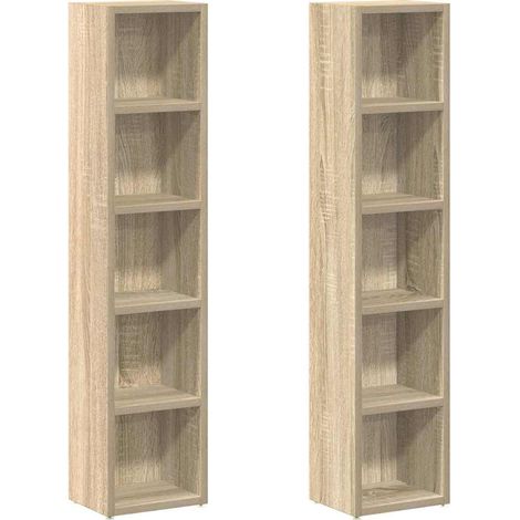 Maison Exclusive - Mobili Porta CD 2pz Rovere Sonoma 21x16x93,5 Legno Multistrato