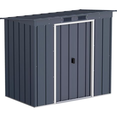 Duramax - caseta jardín - ECO PENT ROOF 6X4 - Metal - color gris antracita (1/4)