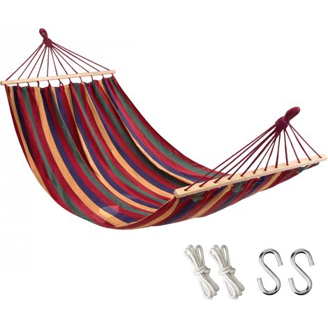 Toile de hamac 2 personnes 150 x 270 cm avec système d'attache - Multicolore - Linxor