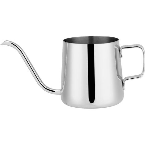 Fdit 350ml Edelstahl-Kaffeemaschine mit ergonomischem Griff, Ausgießer für langsames Ausgießen, leicht zu transportieren, modernes Design, attraktiv für Filterkaffee-Liebhaber (350ml)