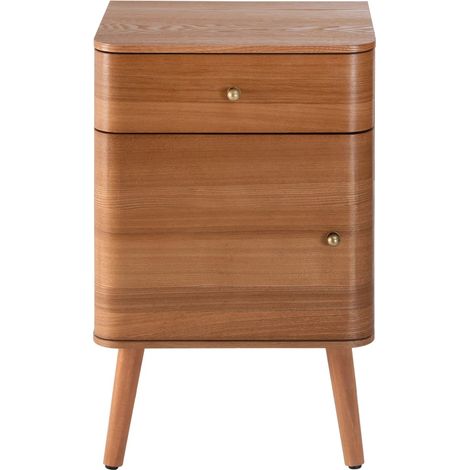 CALICOSY - Chevet 1 tiroir 1 porte avec façades aux bords arrondis L42 cm - KARL (1/5)
