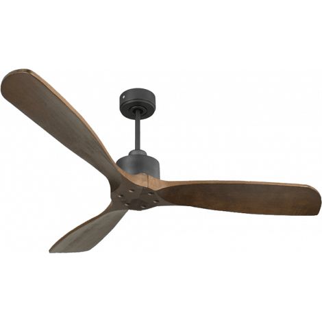 Modulo Slim de Klassfan - Ventilateur de plafond et destratificateur moteur DC basalte et bois sombre 30 à 60 m²