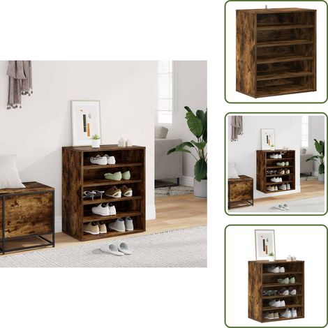 Schuhschrank Grau Sonoma 60x35x70 cm Holzwerkstoff - Schuhschrank - Schrank - Garderobe - Aufbewahrung - Wohnraum (1/5)