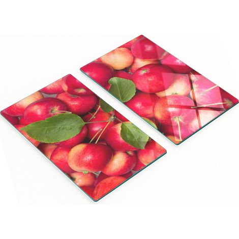 Tablas de cortar de cristal para cocina con estampado de manzana roja, 2 x 30 x 52 cm.