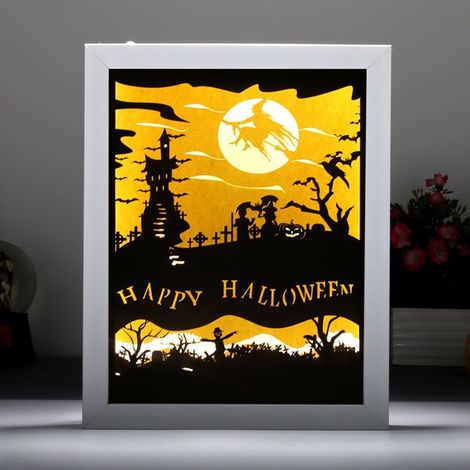 Creative 3D miniature lights for Halloween, light-up paper sculptures, PS frames, paper crafts (1/4)