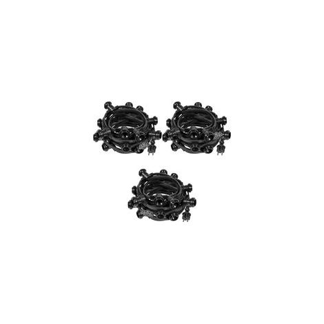 Guirlande lumineuse extérieure 30 m noire IP65 – 60 douilles E27 raccordable jusqu’à 100 m, étanche terrasse et jardin