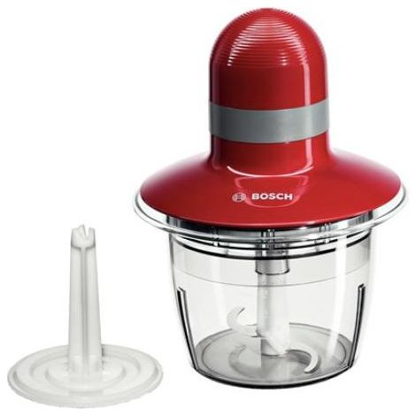 Hachoir Electrique BOSCH MMR08R2 - Rouge/Gris - 400W - Capacité 0,8L - Couteau inox - Batteur a blancs (1/5)