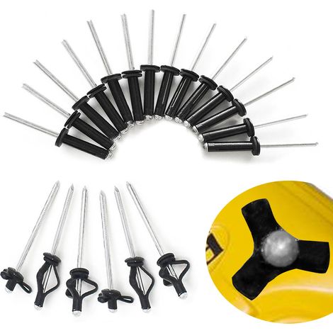 20 PCS Noir Tri Grip Rivet Eau Profonde Longue Tri-Grip Tri-Fold Ampoule Montage Tout En Aluminium pour l'installation d'accessoires de Kayak, Canoë et Bateau (1/5)