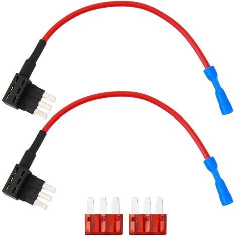 Fuse adapters, 12V expandable blade fuse holders for underwater lighting, interior LEDs and car accessories, pack of 2 (10A) (1/5)