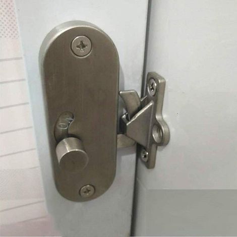 Loquet Coulissant 90 Degres - Serrure À Came Pour Porte Coulissante En Bois - Verrouillage De Confidentialité - 1 Pièce (1/5)