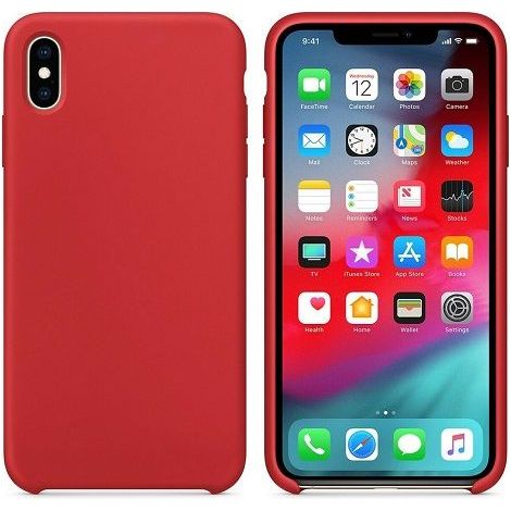 Funda silicona iphone XR textura suave  Rojo