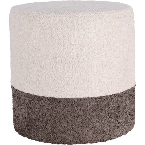 POUF IN TESSUTO, 35CM, COLORE BEIGE/GRIGIO, NATALE, CASSEPANCHE