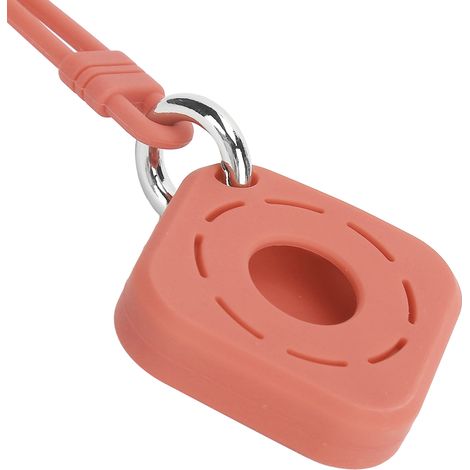 Étui de protection en silicone carré creux avec dragonne pour IOS Locator, rouge corail. (1/5)