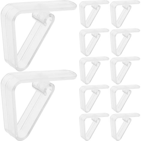 Pinces pour Nappe pour Maintien Antidérapant Résistantes Compression Lot de 16 en Abs Transparentes Table de Mariage et Fêtes en Extérieur (1/5)