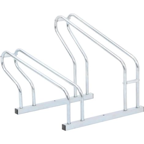 Support de vélo au sol autoportant pour 2 vélos acier galvanisé (1/5)