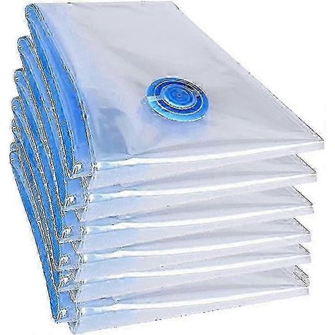 Lot de 6 sacs de rangement sous vide XXL, compatibles avec les couettes en duvet, les vêtements, etc., dimensions 100x70 cm. (1/5)