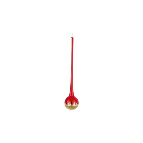 Pendaglio natalizio a bolla in vetro Rosso Oro PAINT