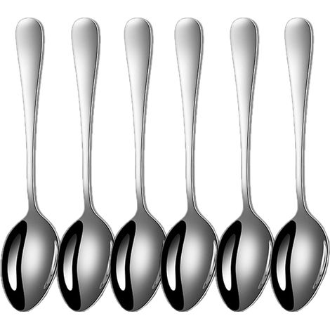 Cuillère À Thé - Acier Inoxydable - Poignée Carrée - 14 cm - Lot De 6 Pièces