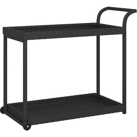 vidaXL Carrello da Bar Nero 100x45x83 cm in Polyrattan (1/5)