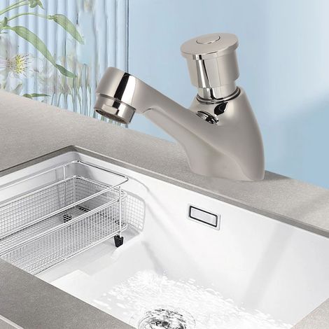 Nouveau robinet à retardement de type 98 pour lavabos et vasques de salle de bain, robinet de lavabo à eau froide monocouche en cuivre (1/5)