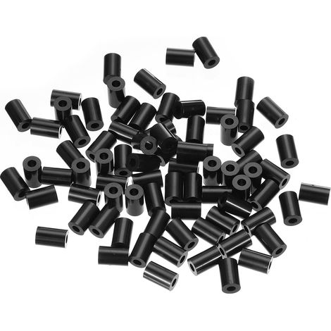 Entretoise Plastique ABS Noir M3 3.2mm Id x 7mm Od x 10mm L 120Pcs (1/5)
