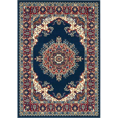 Tappeto economico persiano orientale stile classico, tappeti salotto camera 4480 blu cm.140x200 (1/3)