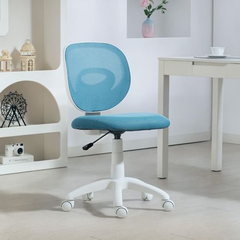 Silla escritorio ergonómica sin brazos azul OKMYHOME (1/5)