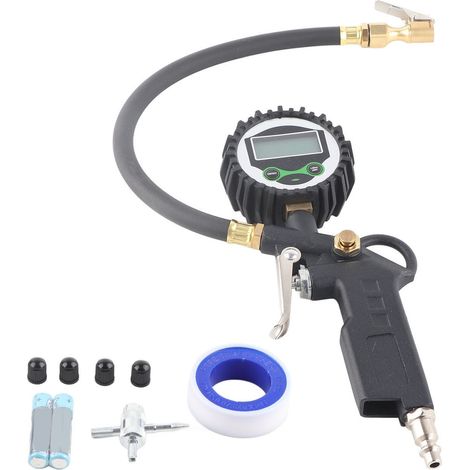 LCD-Reifenfüller mit digitalem Manometer, 1/4-Zoll-NPT-Schnellanschluss, 200 PSI, für Auto und Motorrad (1/5)