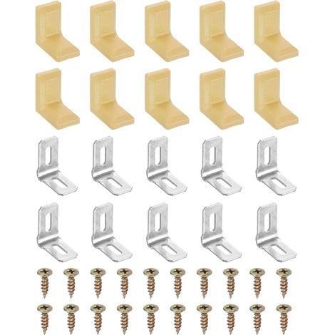 Équerres Métalliques D'angle, 20 Pcs Supports D'étagère En Forme De L Avec Couvercle Pour Réparation De Tiroirs Étagères Armoires, Orange (1/5)