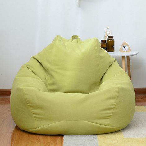 Grand pouf 3 tailles, canapé, intérieur, pour adultes et enfants, housse de fauteuil relax - 100 x 120 cm - vert (1/4)