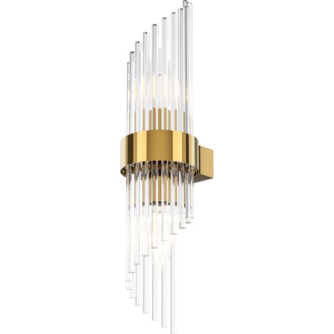 Maytoni Frame Applique murale moderne haut et bas dorée, abat-jour en verre 2xE14 (1/5)