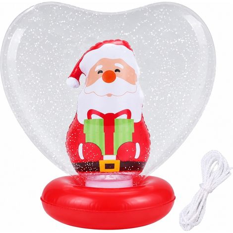 Boule de Noël gonflable en forme de cœur, lumineuse, en PVC, pour décoration extérieure (jardin, pelouse, porche). (1/5)