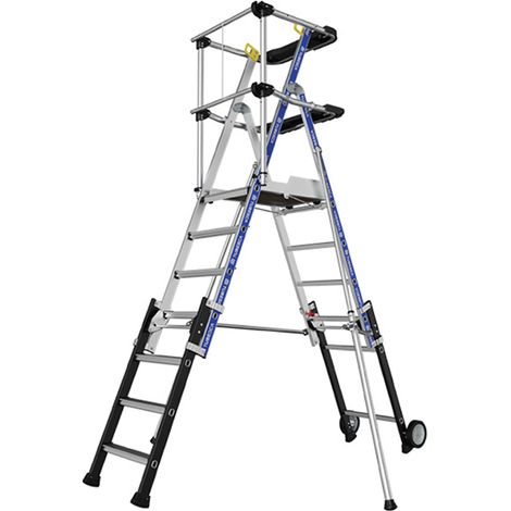Scaletta telescopica da 5 a 7 gradini - Altezza max di lavoro 4m - 2272951